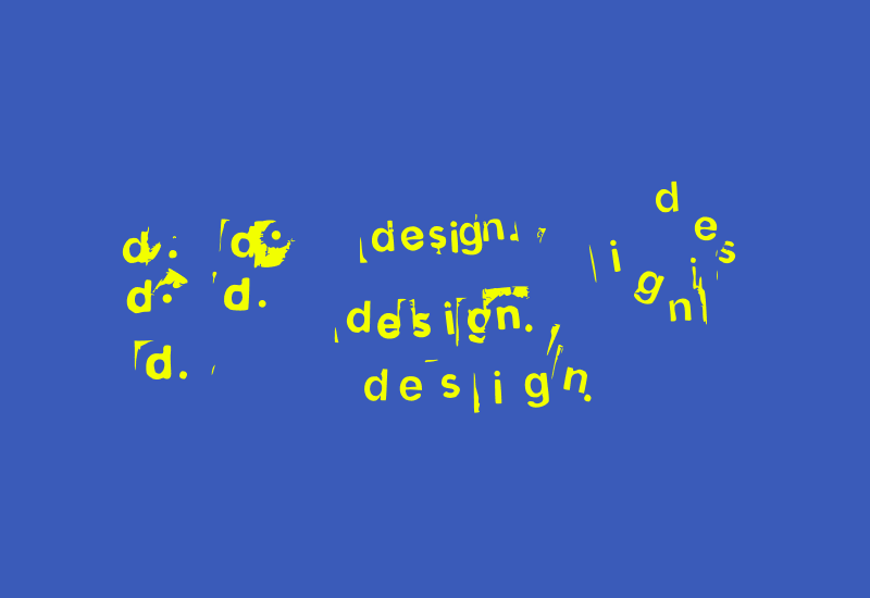 Visual Frontiers design in yellow on blue