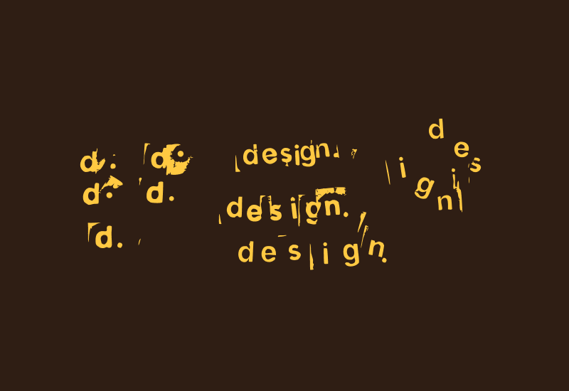 Visual Frontiers design in gold on brown